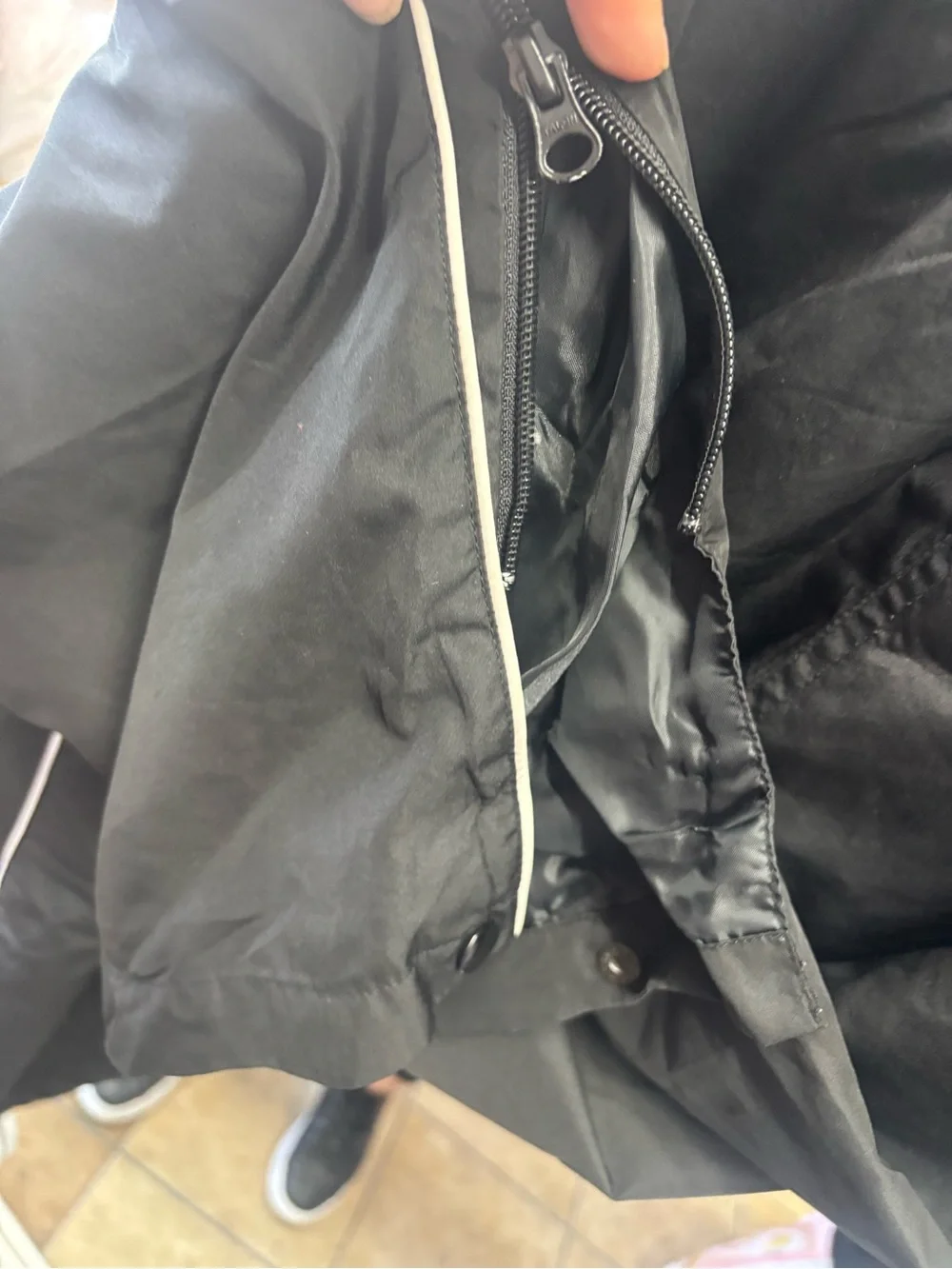 Y2K,Men's Black Jogger Track Pants with White Piping
